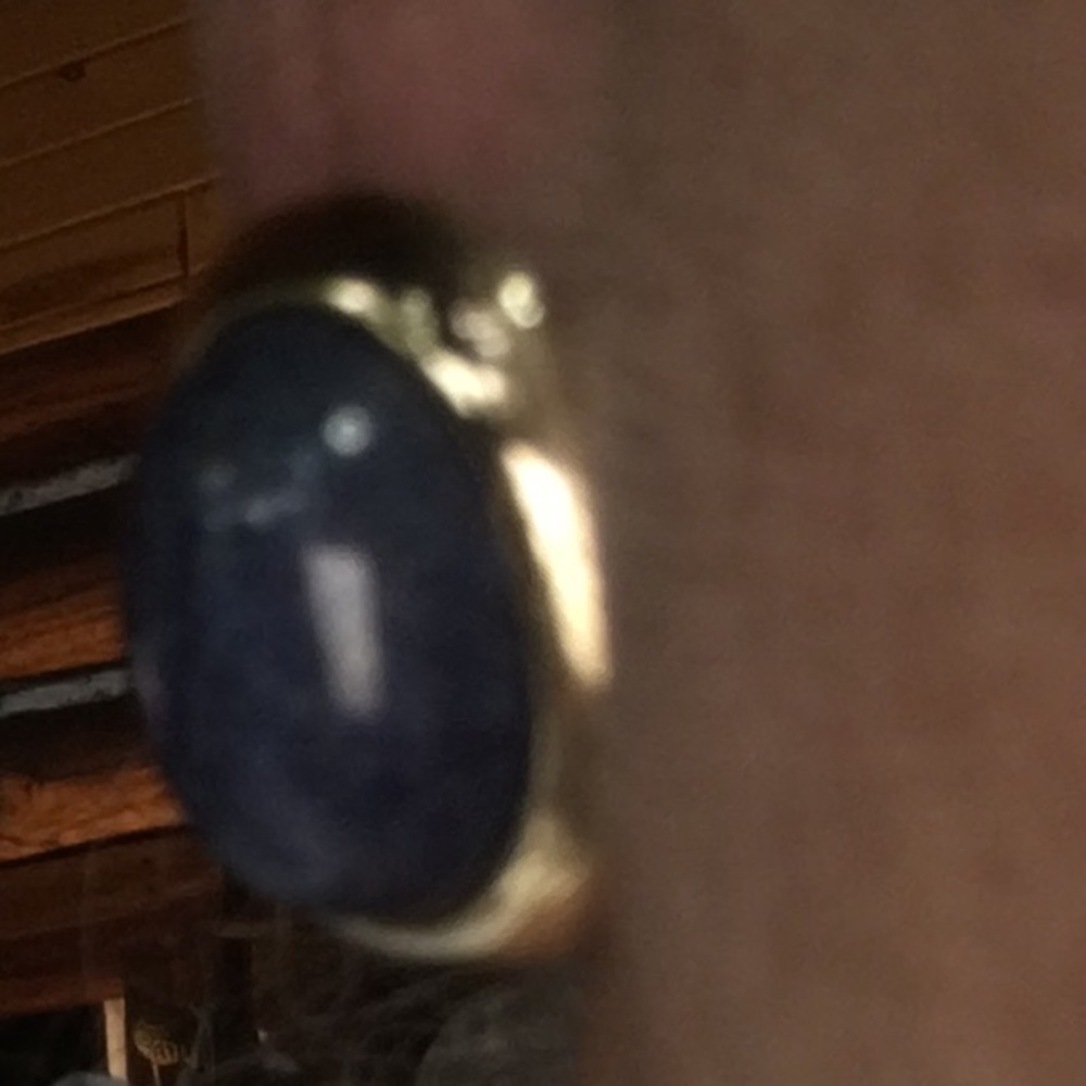 Lapis cabochon 14K gold pierced earrings. Reduced price is FIRM - Picture 8 of 12